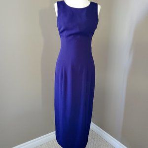 Classic Sleeveless Midi Dress in violet purple  blue